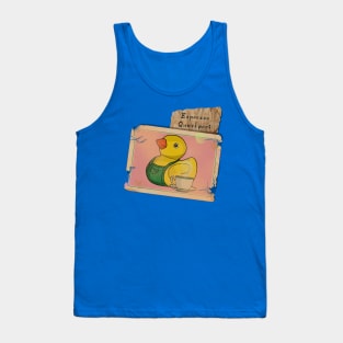 Quirky Trading Card - Espresso Quackpert, Vintage Rubber Ducky Barista Tank Top